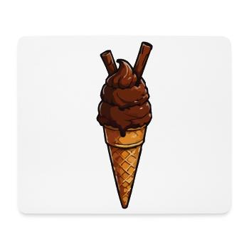 Schokoladen-Eis Cone Muster - Mouse Pad (horizontal) - white - Front