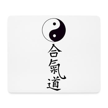 YinYang Tao avec lettres Aïkido - Tapis de souris (format paysage) - blanc - Devant