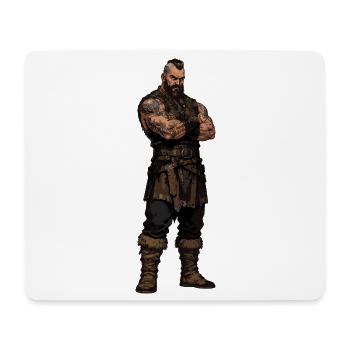 Barbarian warrior in leather - Mouse Pad (horizontal) - white - Front