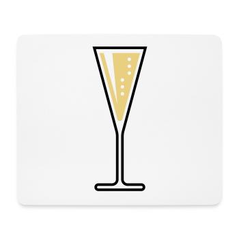 Glass Of Sparkling Wine (Funnel / Closed / 2C) - Mouse Pad (horizontal) - white - Front