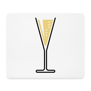 Glass Of Sparkling Wine (Funnel / Open / 2C) - Mouse Pad (horizontal) - white - Front