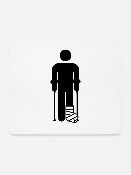 Gipsbein - Mousepad (Querformat) - Weiß