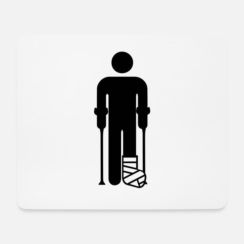 Gipsbein - Mousepad (Querformat) - Weiß