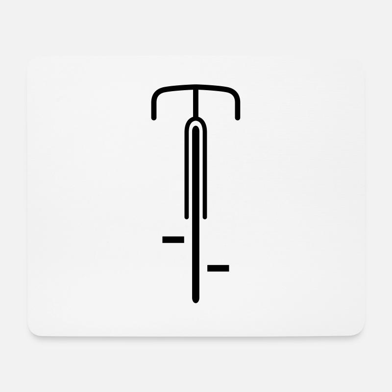 Bicycle pictogram from the front minimalist - Mouse Pad (horizontal) - white