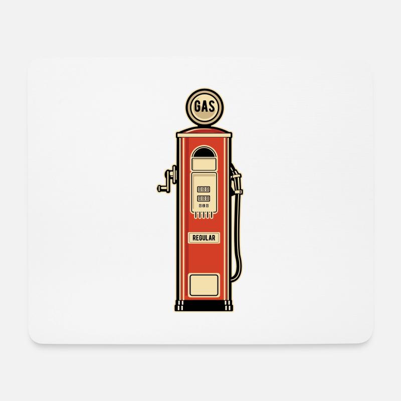 Zapfsäule Retro - Mousepad (Querformat) - Weiß