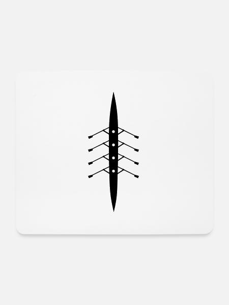 Vierer Ruderboot - Mousepad (Querformat) - Weiß