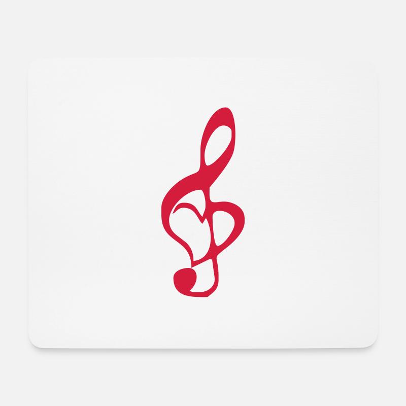 Musik, Herz - Mousepad (Querformat) - Weiß