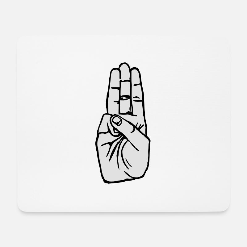 Pfadfindegruß - Mousepad (Querformat) - Weiß