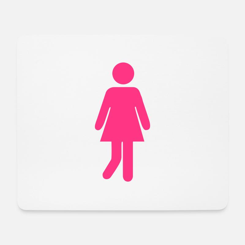 Frau Verliebt WC - Mousepad (Querformat) - Weiß