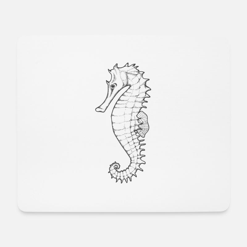 Seahorse - drawn - Mouse Pad (horizontal) - white