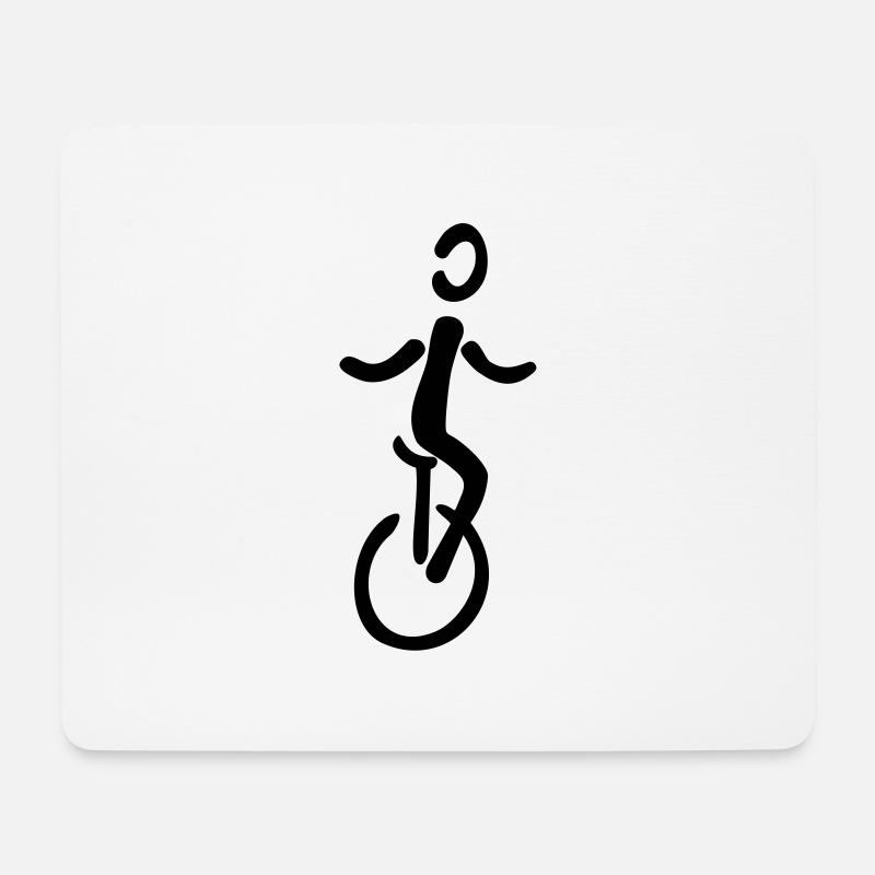 Einrad - Mousepad (Querformat) - Weiß