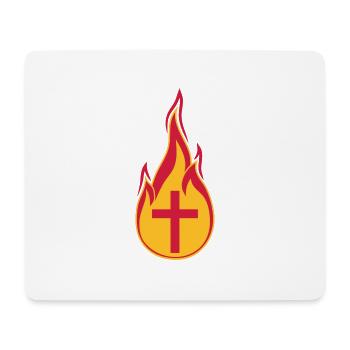 feuer flammen heiss brennen verbrannt fackel loder - Mousepad (Querformat) - Weiß - Vorne