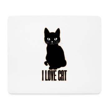 I love Cat-katze - Mousepad (Querformat) - Weiß - Vorne
