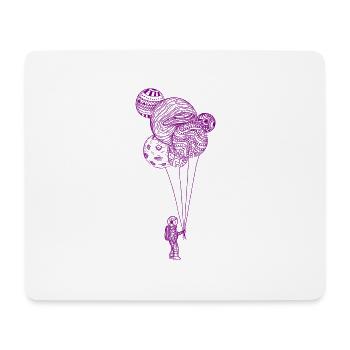 Astronaute avec des ballons de la planète - Tapis de souris (format paysage) - blanc - Devant