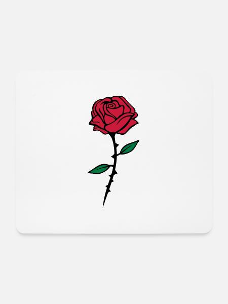 rose dornen - Mousepad (Querformat) - Weiß