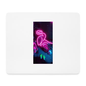 Neon Flamingo - Mousepad (Querformat) - Weiß - Vorne