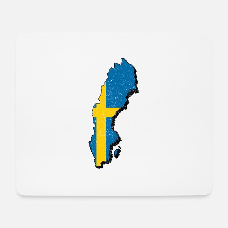 Schweden swedish Karte Urlaub Reise Geschenk SWE - Mousepad (Querformat) - Weiß