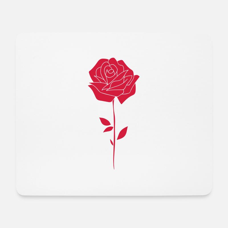 Rose - Mousepad (Querformat) - Weiß