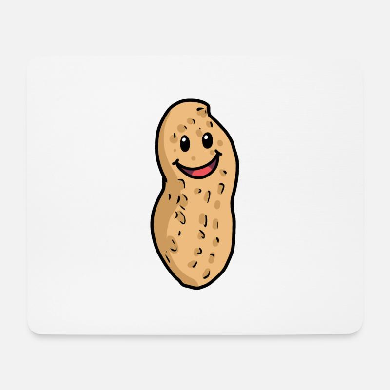 Fröhliche Erdnuss Erdnüsse Nuss Nüsse Emotion - Mousepad (Querformat) - Weiß