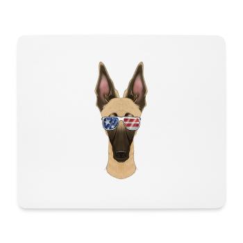 Malinois USA Sunglasses I American Flag Malinois - Mouse Pad (horizontal) - white - Front