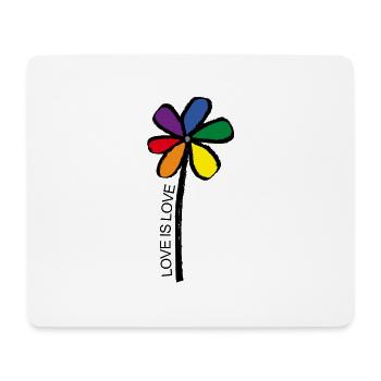 Pride Flower - LGBT Blume - Love is Love - Mousepad (Querformat) - Weiß - Vorne