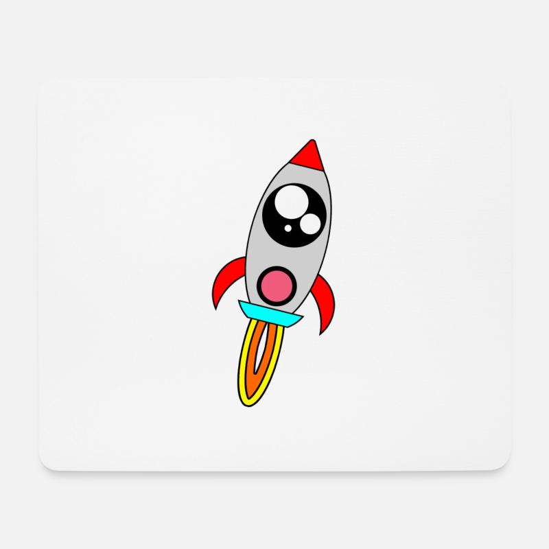 Kawaii - ROCKET - Mousepad (Querformat) - Weiß