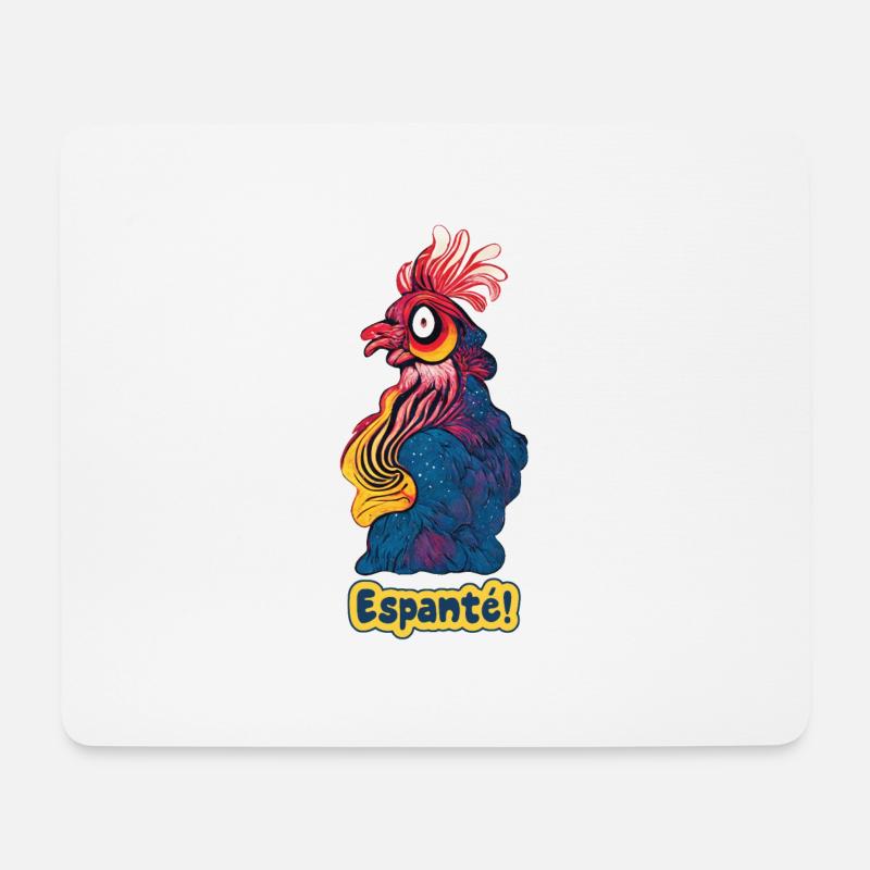 Hahn im Abstand - Mousepad (Querformat) - Weiß