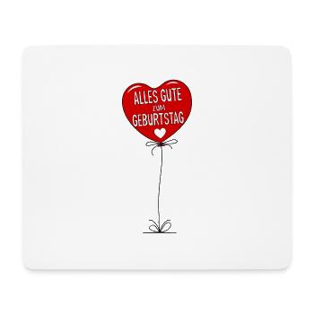 Luftballon Alles Gute zum Geburtstag Rot - Mousepad (Querformat) - Weiß - Vorne