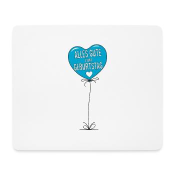 Luftballon Alles Gute zum Geburtstag Turkis - Mousepad (Querformat) - Weiß - Vorne