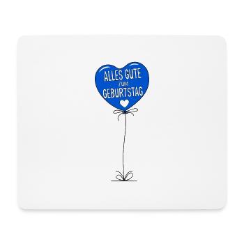 Luftballon Alles Gute zum Geburtstag Blau - Mousepad (Querformat) - Weiß - Vorne