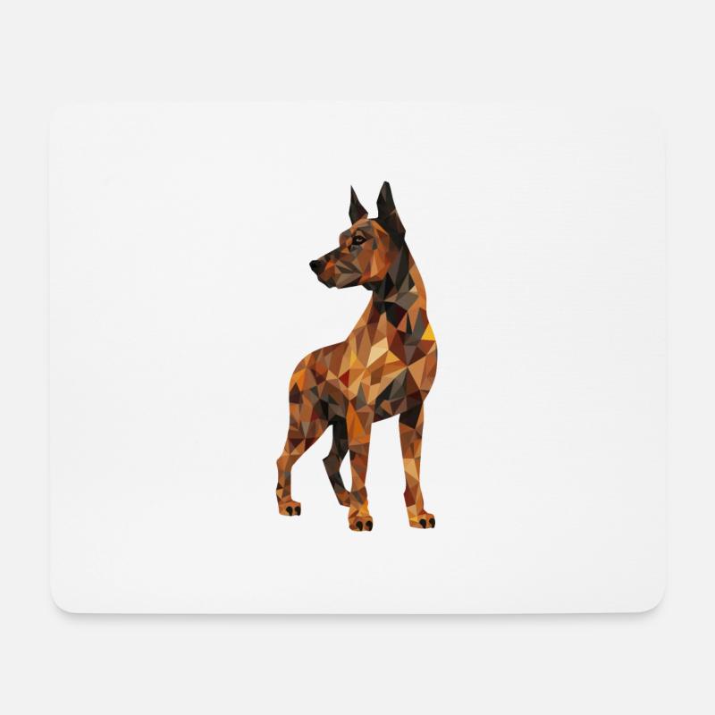 Dobermann Polygon - Mousepad (Querformat) - Weiß