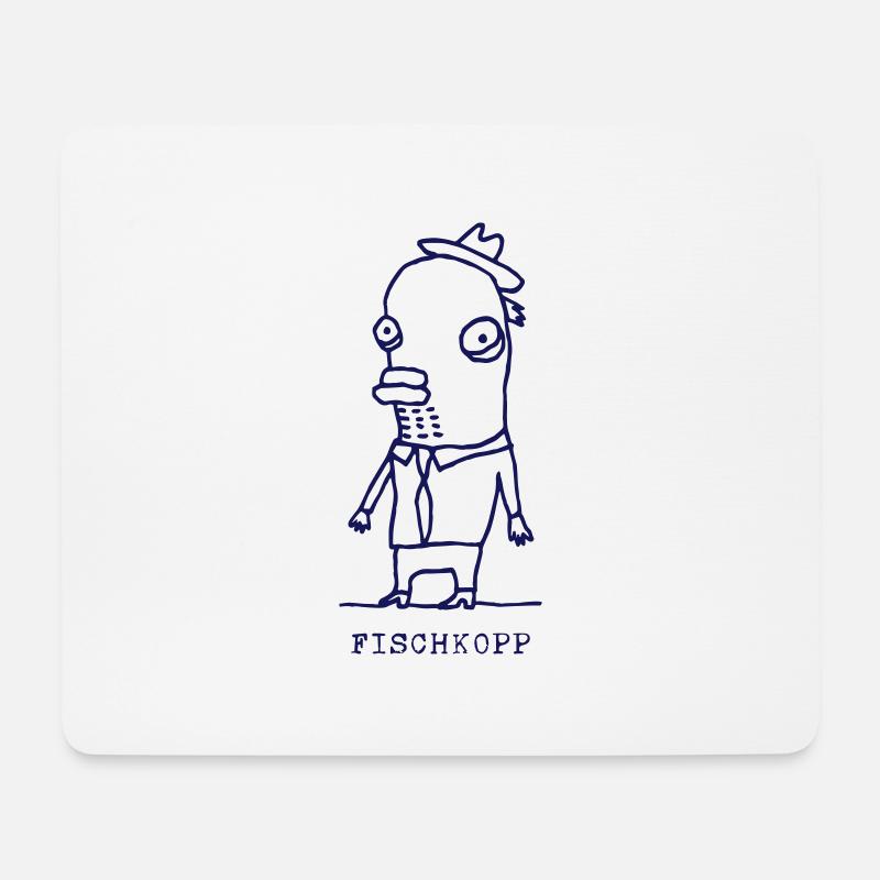 Fischköppe / Fischkopp / Barsch - Mousepad (Querformat) - Weiß