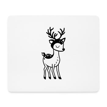 Hirsch - Mousepad (Querformat) - Weiß - Vorne