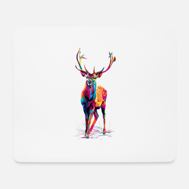 Reh - Mousepad (Querformat) - Weiß