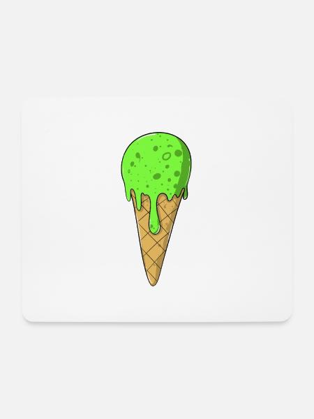 Eis | Grünes Eis Eiscreme | IceCream - Mousepad (Querformat) - Weiß