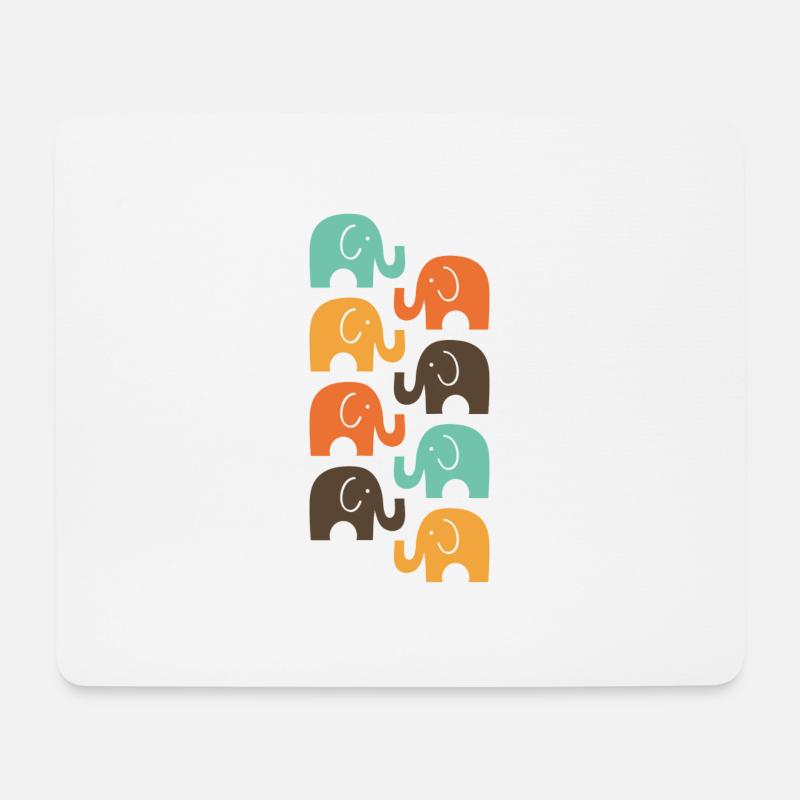 éléphants - Mouse Pad (horizontal) - white
