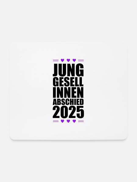 Junggesellinnen Abschied Herz 2025 - Mousepad (Querformat) - Weiß