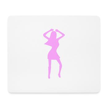 Femme fêtarde rose - Tapis de souris (format paysage) - blanc - Devant