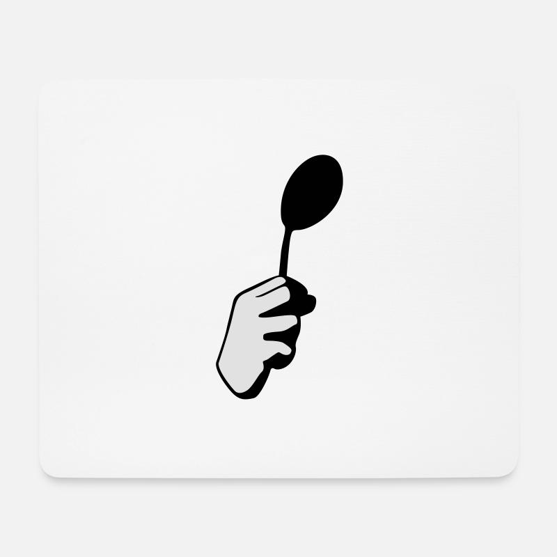 There is no spoon - Mousepad (Querformat) - Weiß