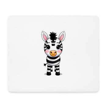 Kawaii Zebra Caricature Pattern - Mouse Pad (horizontal) - white - Front