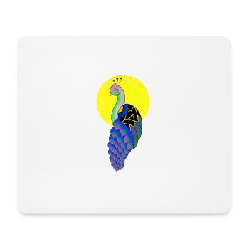 Pfau - Mousepad (Querformat) - Weiß - Vorne