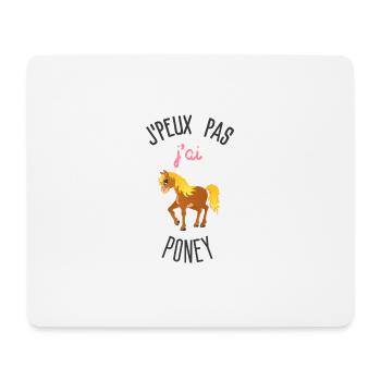 J peux pas j ai poney - Tapis de souris (format paysage) - blanc - Devant