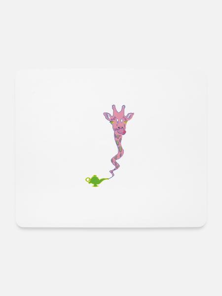 Wunderaffe - Wunderlampe mit Giraffe Geschenk - Mousepad (Querformat) - Weiß