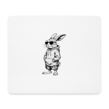 Cooler Osterhase Häschen Frohe Ostern Geschenk - Mousepad (Querformat) - Weiß - Vorne