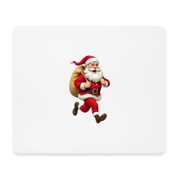 Weihnachtsmann läuft - Mousepad (Querformat) - Weiß - Vorne