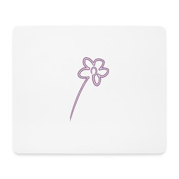 Fleur rose néon - Motif de fleur lumineuse - Tapis de souris (format paysage) - blanc - Devant