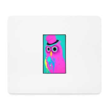 Eule mit Hut - Mousepad (Querformat) - Weiß - Vorne