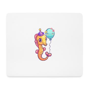 Bande dessinée d’anniversaire hippocampe - Tapis de souris (format paysage) - blanc - Devant