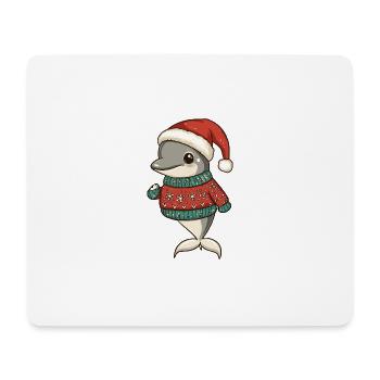 Dolphin Christmas Comic - Mouse Pad (horizontal) - white - Front