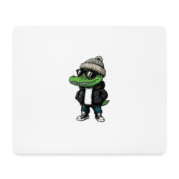 Alligator Winter - Mousepad (Querformat) - Weiß - Vorne